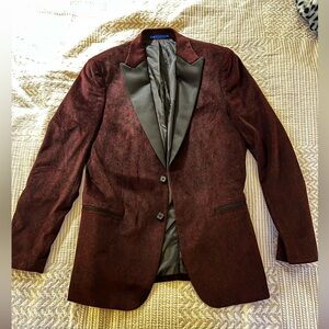 Sophisticated Maroon Paisley Blazer